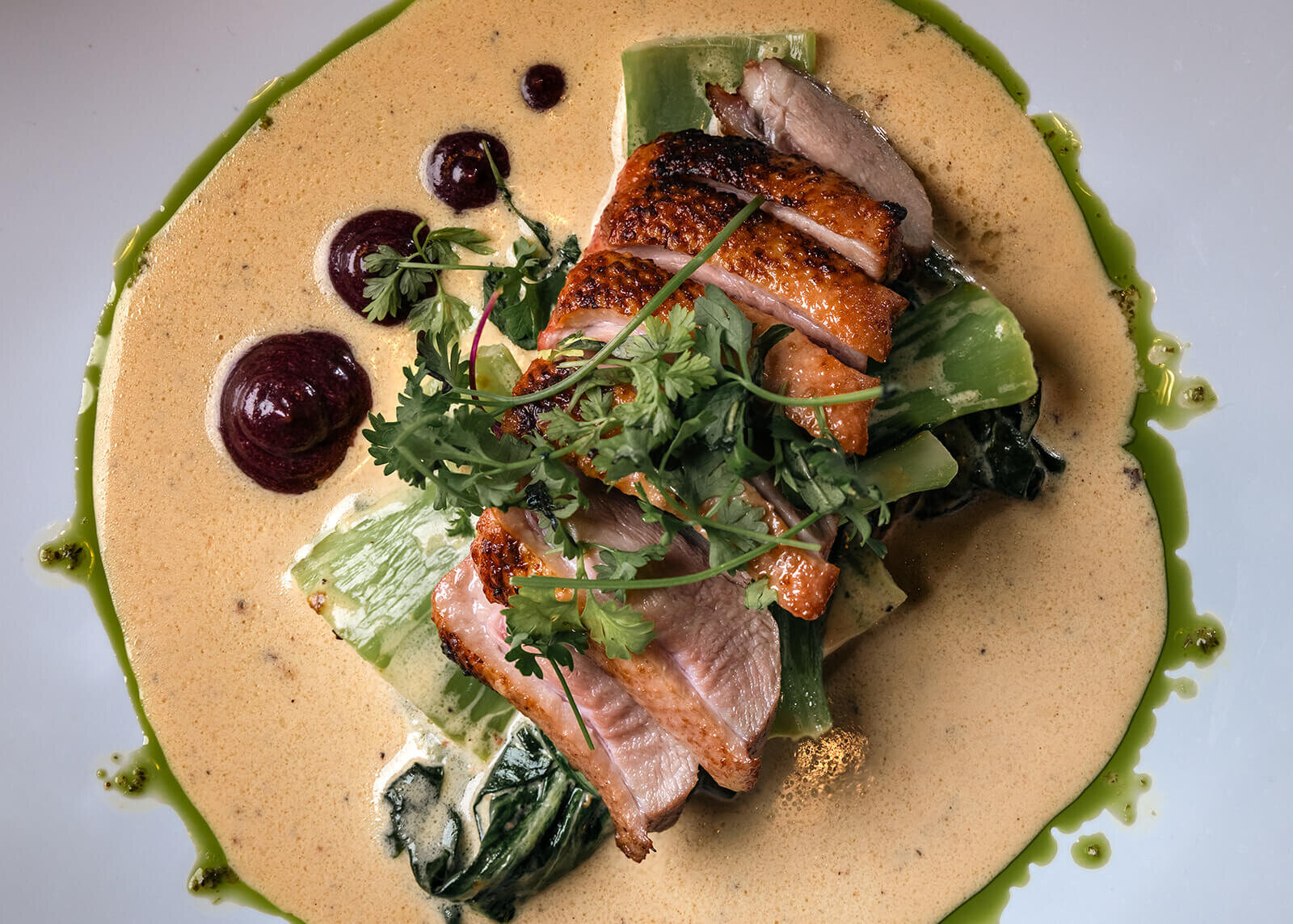 Plated dish photographed for a Hill Country restaurant menu and marketing